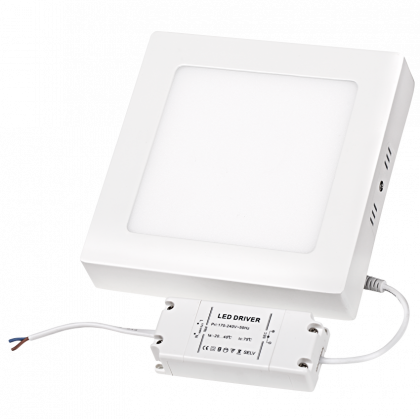 LED панел за открит монтаж, квадрат, 18W, 2700K, 220-240V AC, топла светлина