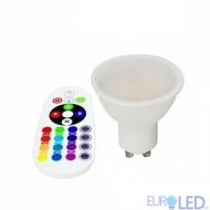 LED Крушка - 5.5W GU10 Пластик RGB + 3000K