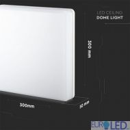 25W LED Плафон SAMSUNG Чип Frameless Квадрат 4000K IP44 100lm/W