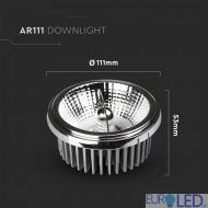 LED Крушка AR111 20W Регулиращ Рефлектор 40`D/20`D 6400K Silver