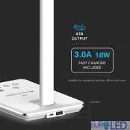 5W Настолна Лампа 3в1 Безжично Зареждане GSM Бяла Правоъгълна Основа