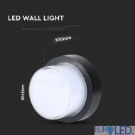 12W LED Стенна Лампа 3000K Черна Кръг
