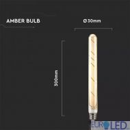 LED Крушка 5W T30 E27 Filament Amber Покритие Топло Бяла Светлина