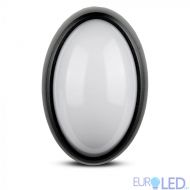 8W Плафониера Овал Черно Тяло 6400K IP66
