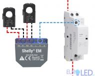 SMART  Двуканален измервател на енергия и управление Shelly EM + 120A Clamp