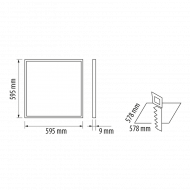 LED панел с ниско ниво на заслепяване 600x600 mm, 40W, 4200K