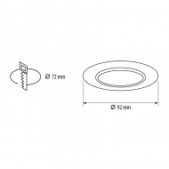 Луна (тяло) за вграждане GU10, кръг, подвижна, алуминий, IP20