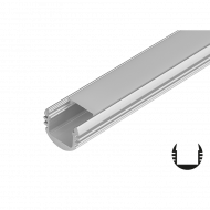 Алуминиев профил за LED лента, за вграждане, кръгъл, 2м