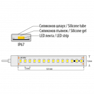 Професионална LED лента със стабилизатор на ток 7W/m, 4200K, 48VDC, 112LEDs/m, 10m, IP67